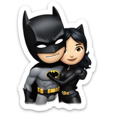 batman and catwoman hugging sticker