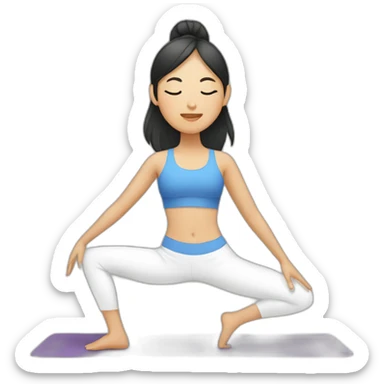 Asian woman doing yoga sticker