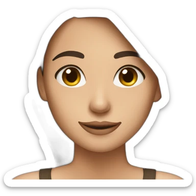 Beautiful brunette woman slyly smiling sticker