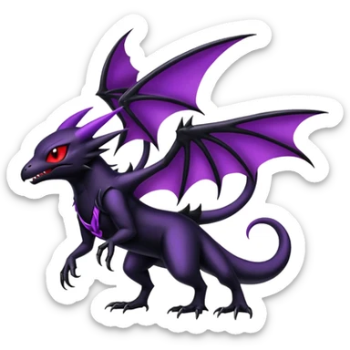 Shiny Epic Badass Gothic Dark Noibat-Salandit-Darkrai-Hybrid sticker