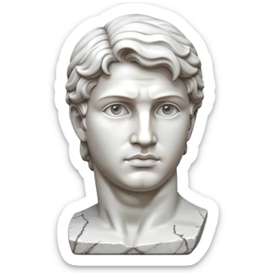 unfinished sculpture, part of the stone, david statue sticker