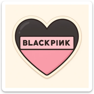 BLACKPINK-inspired object, black and pink colors, cute and collectible sticker look sticker