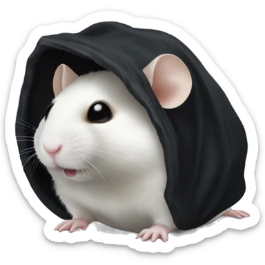 Ghostface hamster with black shroud sticker
