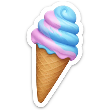 pink and blue ice cream swirl sticker