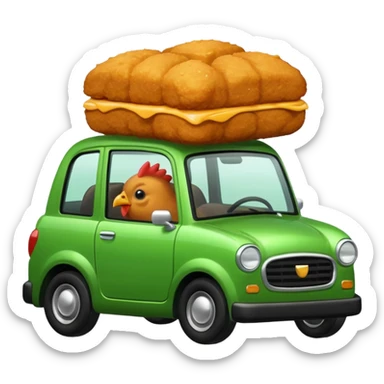 Chicken nugget in a green and black car sticker