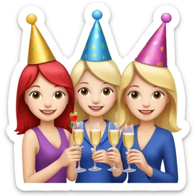 group of girls ready for a bacheloret party sticker