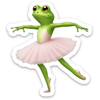 Frog doing ballet  sticker