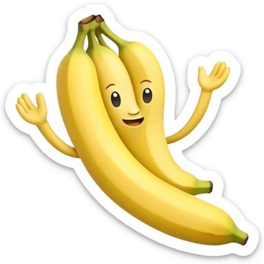 Banana with a face and arms and legs sticker