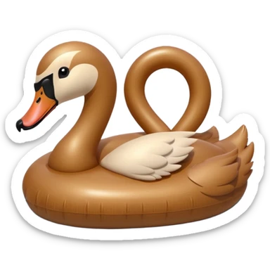 Brown swan pool inflatable  sticker