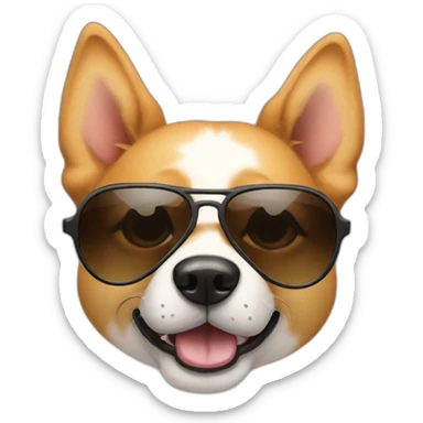 a doggo with sun glass sticker