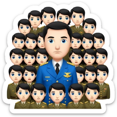 Dictator with 20 kids blue eyed and black hair like a dictator  sticker