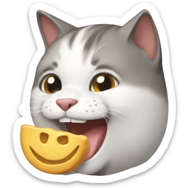 gato comendo barata sticker