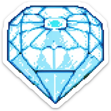 a huge diamond, pixel art style sticker