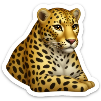 pin-up leopard sticker