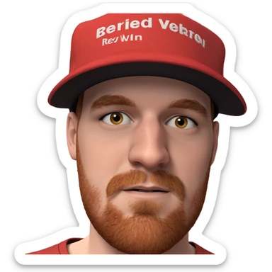 portrait of a redheaded male sticker