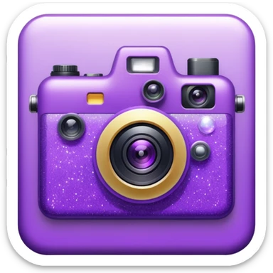 Glitter Camera Purple sticker
