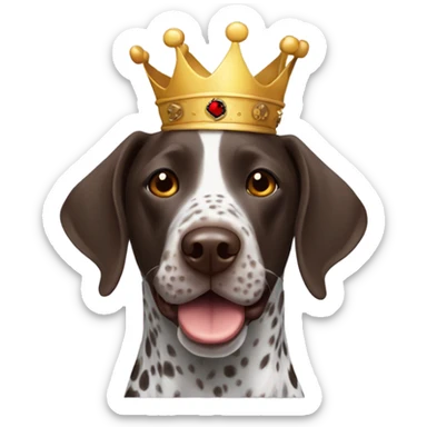 German shorthair pointer with crown smiling sticker