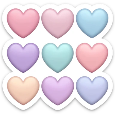 Hearts with pastel colors sticker