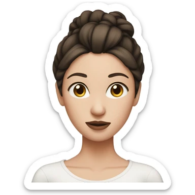 Short brunette with White skin and a bun sticker