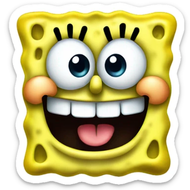 spongebob smiling with teeth sticker