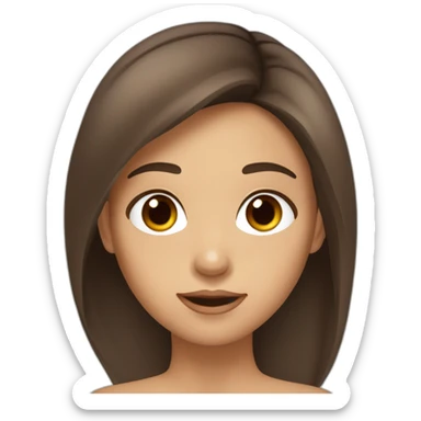 Fille ado brune yeux marron sticker