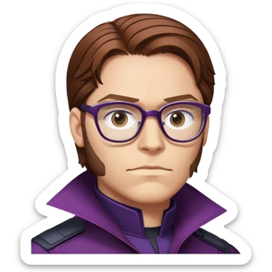 zemo brown hair with glasses marvel from captain america: civil war sticker