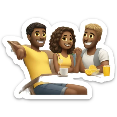 friends enjoying a sunny day sticker