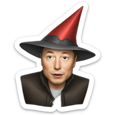 elon musk wearing a dunce hat sticker
