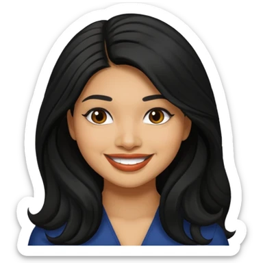 Vanessa White with black long hair sticker