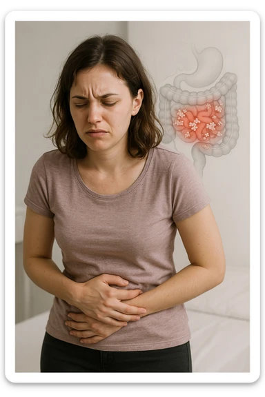 donna con candida intestinale sticker