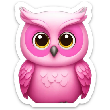 pink cute owl sticker