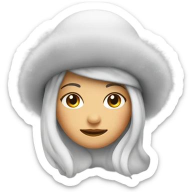 stylish black winter hat with girl faces  sticker