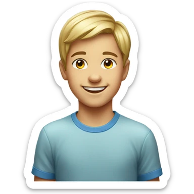 smiling boy portrait indoors sticker