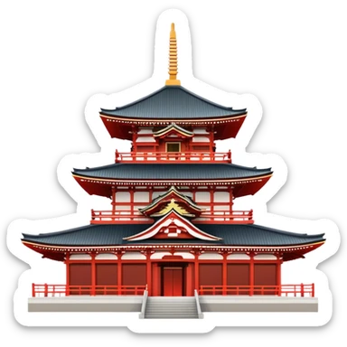 Cinematic Realistic Senso-ji Temple Landmark Emoji, depicted with the historic Tokyo temple rendered with intricate architectural detail and dynamic, cultural lighting. sticker