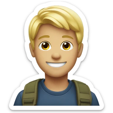 smiling blonde boy outdoors sticker