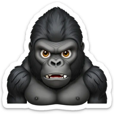 A black gorilla angry face with realstick sticker