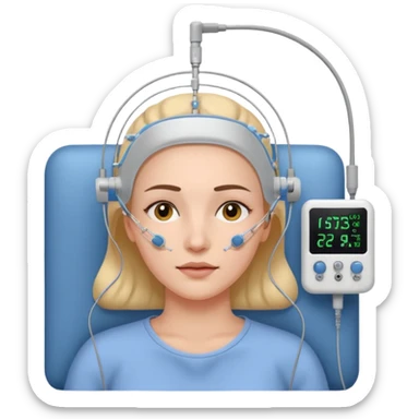 woman sleeping polysomnography sleep test with electrodes attached to head sticker
