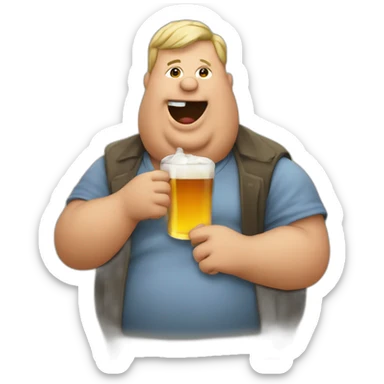 fatman drinking cider sticker