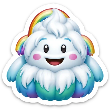 rainbow inflatable bouncy yeti poop head sticker
