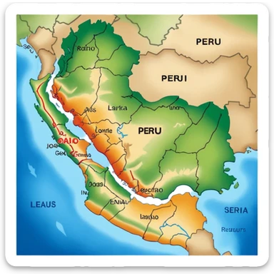 Peru map sticker