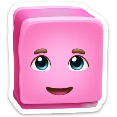 Pink Eraser Emoji, iOS style sticker