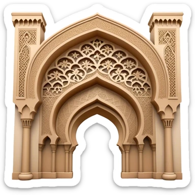 Cinematic Realistic Alhambra Landmark Emoji, capturing the intricate Moorish architecture, ornate arches. sticker
