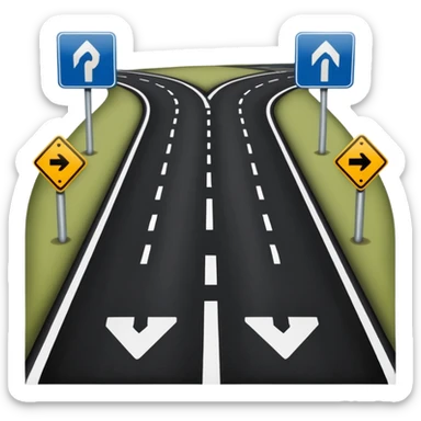 A ROAD WHERE YOU CAN TURN LEFT OR RIGHT sticker