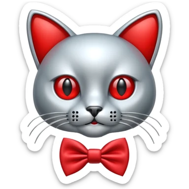 animatronic cat with bow tie like fnaf red  sticker