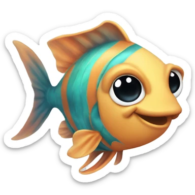 I need a image of cutie FISH mascot. Please make it. sticker