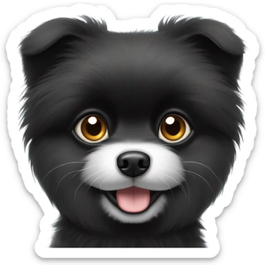 Black Pomeranian dog sticker