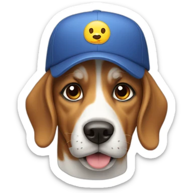 Dog with cap sticker