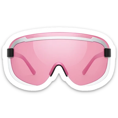 ultra minimalist pink tinted shield visor glasses, extremely simple clean lines, one piece lens, no details sticker