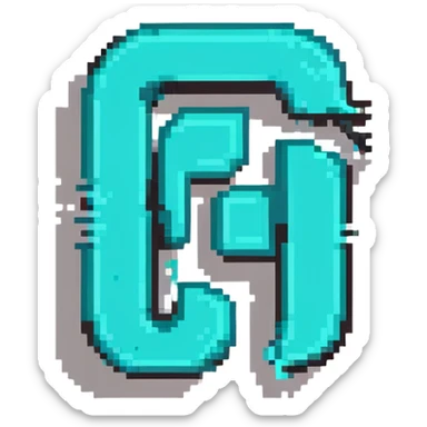 TikTok logo with black and turquoise glitch effect sticker