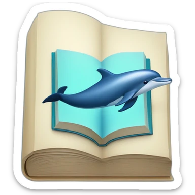 blue book with a dolphin on the cover sticker